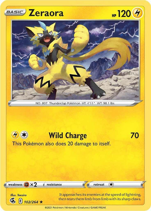 Zeraora (102/264) [Sword & Shield: Fusion Strike] - for just $0.10! 