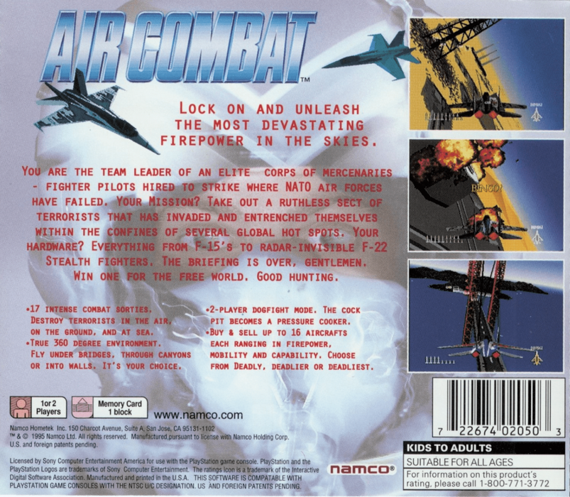 Air Combat [Greatest Hits] – PlayStation 1 (PS1) - for just $10.99! 