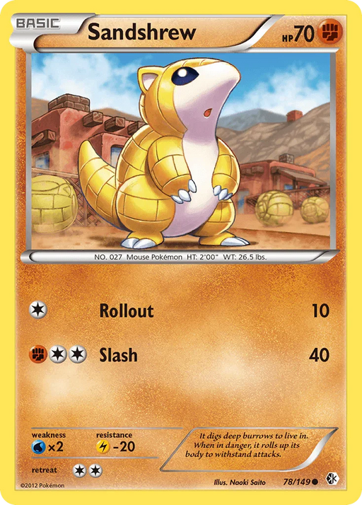 Sandshrew (78/149) [Black & White: Boundaries Crossed] - for just $0.45! 