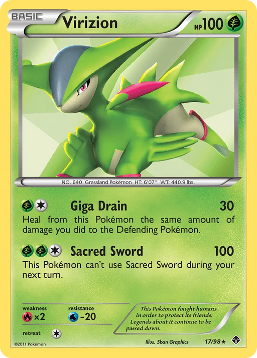 Virizion (17/98) [Black & White: Emerging Powers] - for just $0.60! 