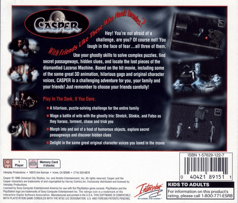 Casper – PlayStation 1 (PS1) - for just $0! 