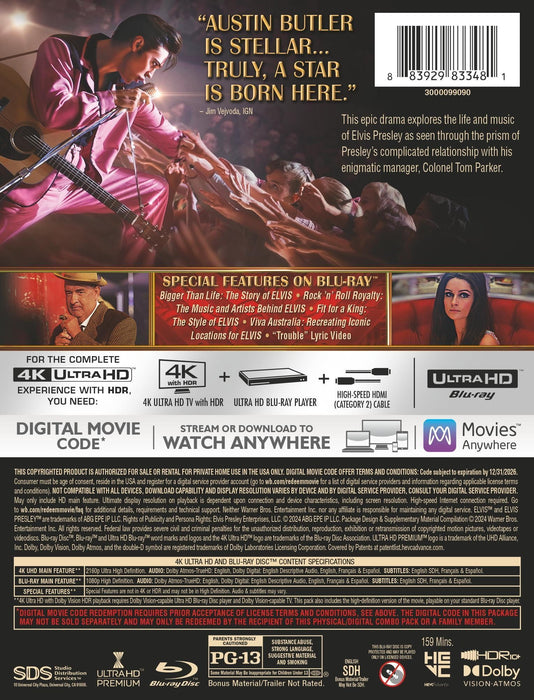 Elvis (2022) Steelbook [4K Ultra HD + Blu-ray] - for just $35.99! 