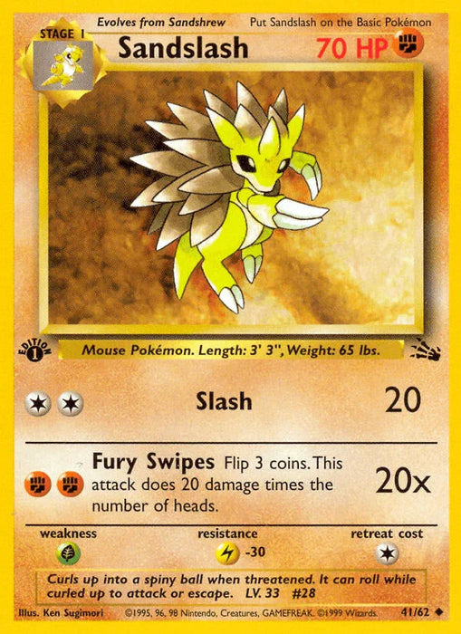 Sandslash (41/62) [Fossil 1st Edition] - for just $0.95! 