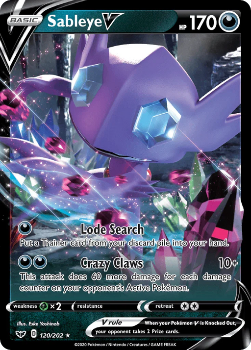 Sableye V (120/202) [Sword & Shield: Base Set] - for just $0.80! 