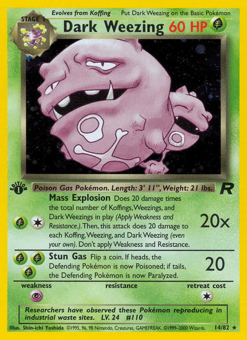 Dark Weezing (14/82) [Team Rocket 1st Edition] - for just $18.05! 
