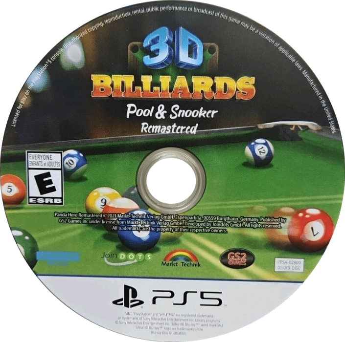 3D Billiards: Pool & Snooker Remastered – PlayStation 5 (PS5) - for just $17.99! 