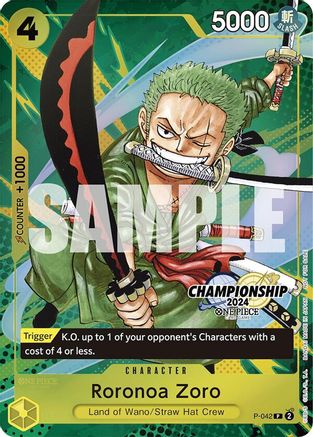 Roronoa Zoro (CS 2024 Event Pack Finalist) (P-042) - One Piece Promotion Cards Foil - for just $75! 