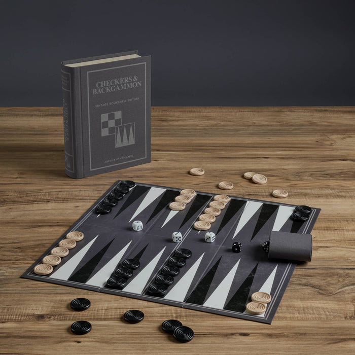 Checkers & Backgammon - Vintage Bookshelf Edition - for just $45.99! 