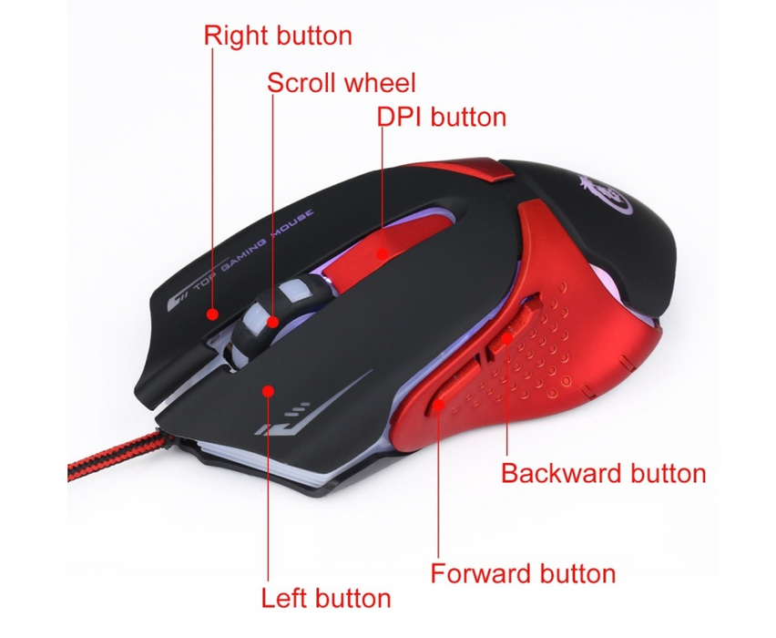 HXSJ A903 6-Key Optical Gaming Mouse 3200 DPI - for just $46.74! 