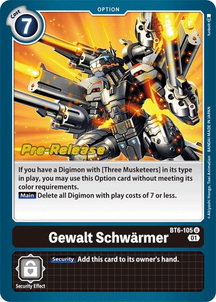 Gewalt Schwarmer [BT6-105] [Double Diamond Pre-Release Cards] - Just $0.70! Shop now at Retro Gaming of Denver