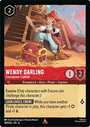 Wendy Darling - Courageous Captain (108/204) - Azurite Sea Cold Foil - Just $0.40! Shop now at Retro Gaming of Denver