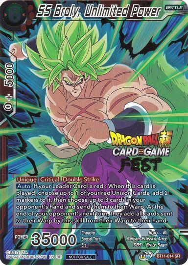 SS Broly, Unlimited Power (Card Game Fest 2022) (BT11-014) [Tournament Promotion Cards] - for just $1.05! 