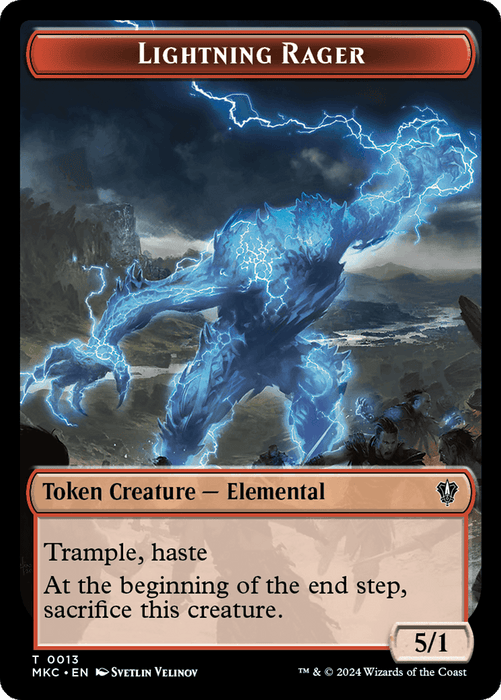 Gold // Lightning Rager Double-Sided Token [Murders at Karlov Manor Commander Tokens] - for just $0.15! 