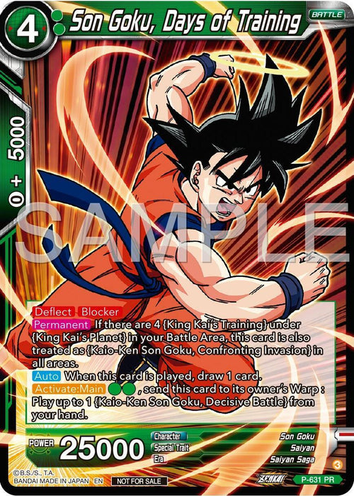 Son Goku, Days of Training (Zenkai Series Tournament Pack Vol.9) (P-631) [Promotion Cards] - for just $0.10! 