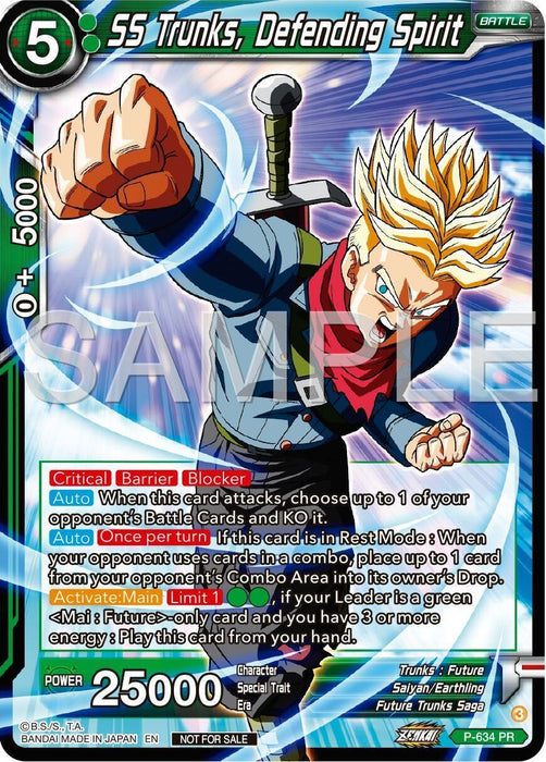 SS Trunks, Defending Spirit (Zenkai Series Tournament Pack Vol.9) (P-634) [Promotion Cards] - for just $0.25! 