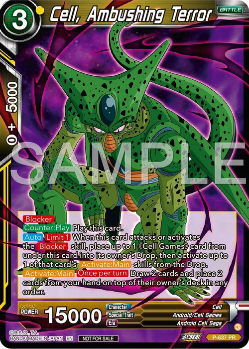 Cell, Ambushing Terror (Zenkai Series Tournament Pack Vol.9) (P-637) [Promotion Cards] - for just $0.30! 