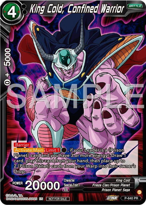 King Cold, Confined Warrior (Zenkai Series Tournament Pack Vol.9) (P-640) [Promotion Cards] - for just $1.05! 