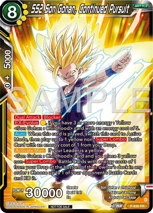 SS2 Son Gohan, Continued Pursuit (Zenkai Series Tournament Pack Vol.9) (P-636) [Promotion Cards] - for just $0.15! 