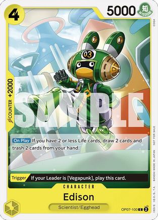 Edison (Tournament Pack 2024 Oct.-Dec.) (OP07-100) - One Piece Promotion Cards - for just $0.13! 