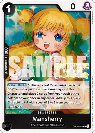 Mansherry (Judge Pack Vol. 4) (OP05-088) - One Piece Promotion Cards Foil - for just $0.38! 