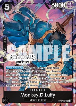 Monkey.D.Luffy (091) (Online Regional 2024 Vol. 3) (OP07-091) - One Piece Promotion Cards - for just $59.88! 