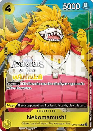 Nekomamushi (Online Regional 2024 Vol. 3) [Winner] (OP06-110) - One Piece Promotion Cards Foil - for just $0! 