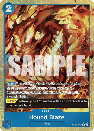 Hound Blaze (Alternate Art) (OP05-057) - Premium Booster -The Best- Foil - for just $22.27! 