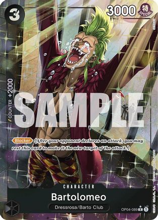 Bartolomeo (OP04-089) (Alternate Art) (OP04-089) - Premium Booster -The Best- Foil - for just $4.55! 