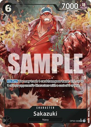 Sakazuki (Alternate Art) (OP02-099) - Premium Booster -The Best- Foil - for just $2.20! 