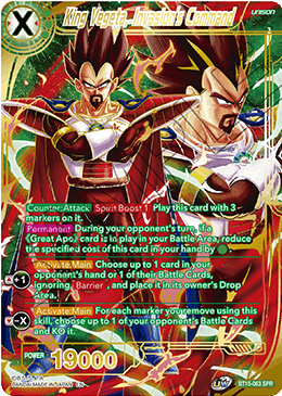 King Vegeta, Invasion's Command (SPR) (BT15-063) [Saiyan Showdown] - for just $0.95! 