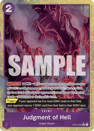Judgment of Hell (Alternate Art) (OP02-089) - Premium Booster -The Best- Foil - for just $3.70! 