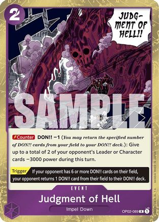 Judgment of Hell (Jolly Roger Foil) (OP02-089) - Premium Booster -The Best- Foil - for just $0.33! 