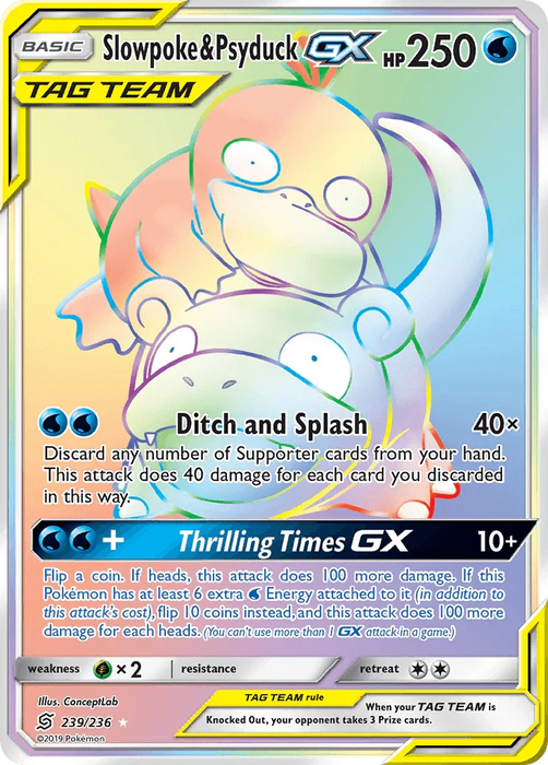 Slowpoke & Psyduck GX (239/236) [Sun & Moon: Unified Minds] - for just $67.45! 