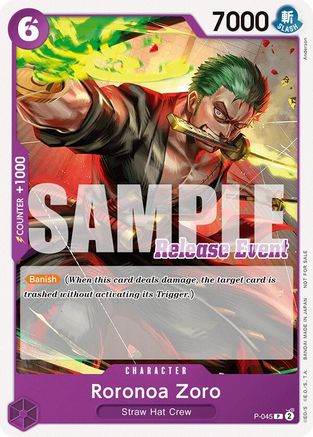 Roronoa Zoro (ST15 - ST20 Release Event Pack) (P-045) - One Piece Promotion Cards - for just $7.35! 