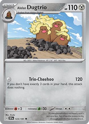 Alolan Dugtrio 123/191 - SV08 Surging Sparks - for just $0.05! 