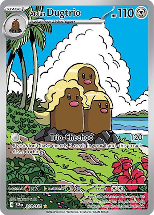 Alolan Dugtrio (208/191) [Scarlet & Violet: Surging Sparks] - for just $2.05! 