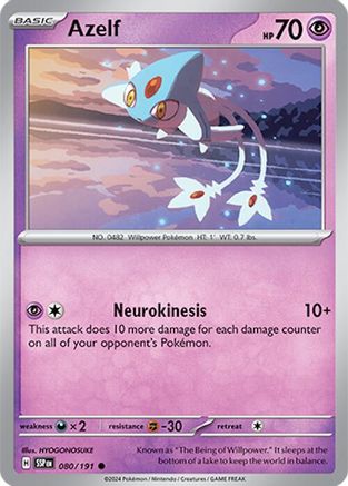 Azelf 080/191 - SV08 Surging Sparks Reverse Holofoil - for just $0.13! 