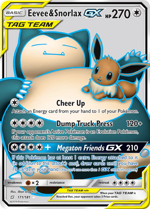 Eevee & Snorlax GX (171/181) [Sun & Moon: Team Up] - for just $88.60! 