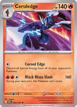 Ceruledge 035/191 - SV08 Surging Sparks Reverse Holofoil - for just $0.10! 
