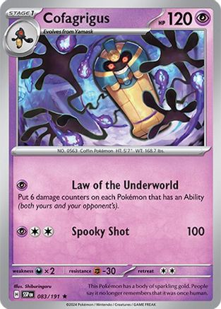 Cofagrigus 083/191 - SV08 Surging Sparks Holofoil - for just $0.08! 