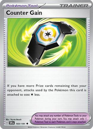 Counter Gain 169/191 - SV08 Surging Sparks Reverse Holofoil - for just $0.13! 