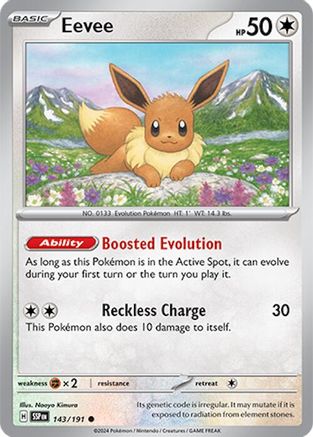 Eevee 143 - SV08 Surging Sparks Reverse Holofoil - Just $0.50! Shop now at Retro Gaming of Denver