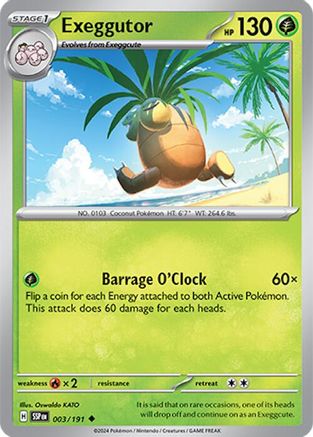 Exeggutor 003/191 - SV08 Surging Sparks Reverse Holofoil - for just $0.18! 