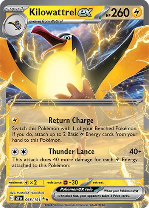 Kilowattrel ex (068/191) [Scarlet & Violet: Surging Sparks] - for just $0.25! 