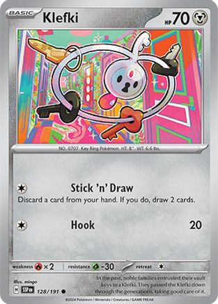 Klefki 128/191 - SV08 Surging Sparks Reverse Holofoil - for just $0.08! 