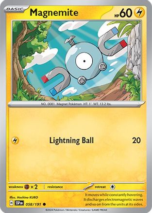 Magnemite 058/191 - SV08 Surging Sparks Reverse Holofoil - for just $0.05! 