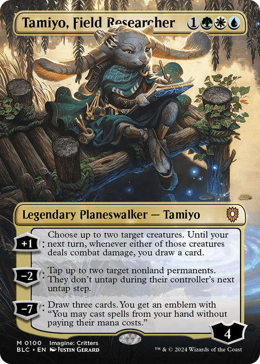 Tamiyo, Field Researcher (BLC-100) - Bloomburrow Commander (Borderless) Foil - for just $0.17! 
