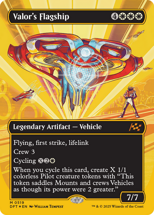 Valor's Flagship (DFT-519) - Aetherdrift (Borderless) Foil - for just $3.08! 