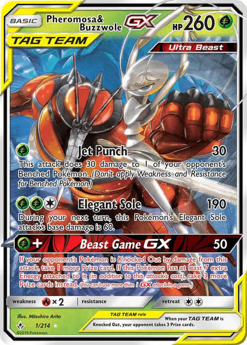 Pheromosa & Buzzwole GX (1/214) [Sun & Moon: Unbroken Bonds] - for just $5.05! 