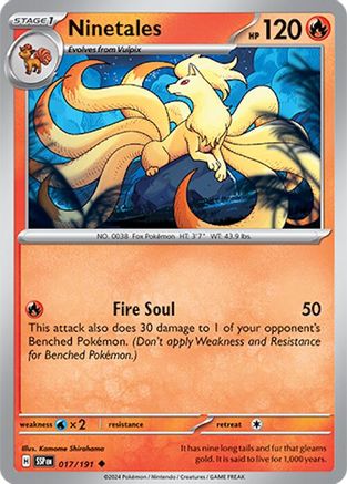 Ninetales 017/191 - SV08 Surging Sparks Reverse Holofoil - for just $0.18! 